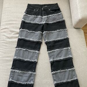 Black and Gray Flare & Wide Leg Jeans